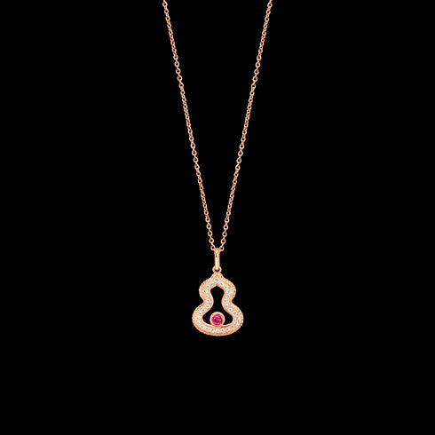 COLLANA WULU IN ORO ROSA 18 CARATI CON DIAMANTI E RUBINO WLN40AKRGRU