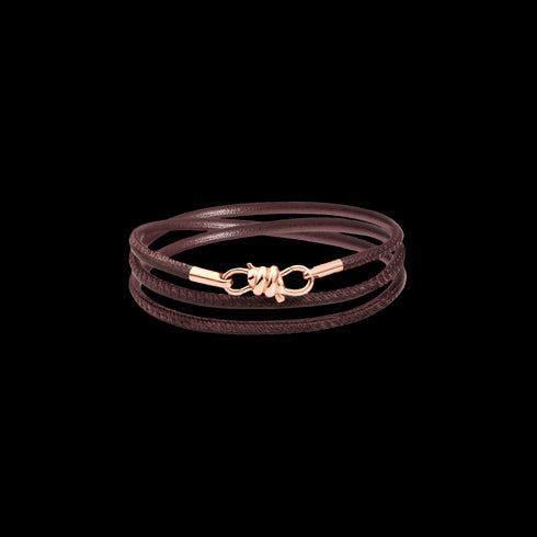 DODO BRACCIALE NODO IN ORO ROSA 9 KT E NAPPA DBB9008KNOT0LEM9R