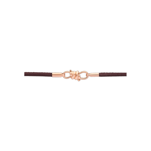 DODO BRACCIALE NODO IN ORO ROSA 9 KT E NAPPA DBB9008KNOT0LEM9R