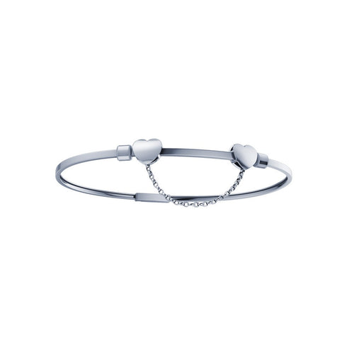 DOPPIO CUORE CON CATENA ORO BIANCO DCHF4875