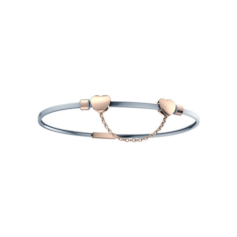 DOPPIO CUORE CON CATENA ORO ROSA DCHF4911