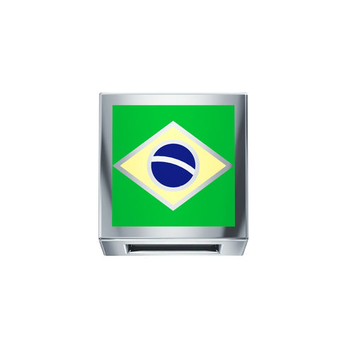 ELEMENTO BANDIERA BRASILE ORO BIANCO E SMALTO DCHF3464