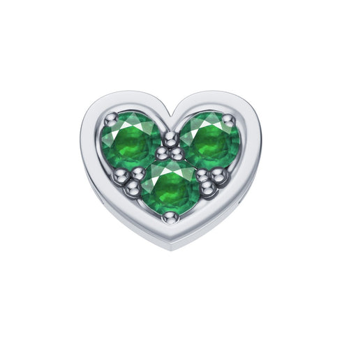 ELEMENTO CUORE IN ORO BIANCO E SMERALDI DCHE3851