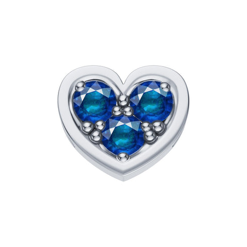 ELEMENTO CUORE IN ORO BIANCO E ZAFFIRI DCHZ3851
