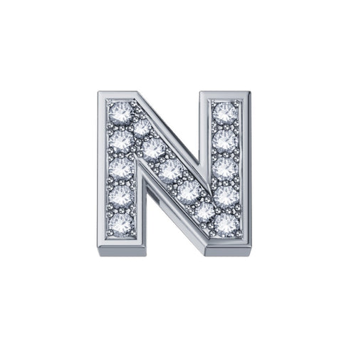 ELEMENTO LETTERA IN ORO BIANCO E DIAMANTI DCHF3319N