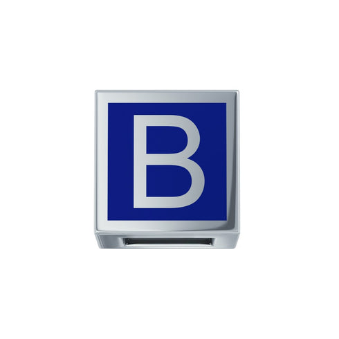 ELEMENTO LETTERA ORO BIANCO E SMALTO BLU DCHFB3467