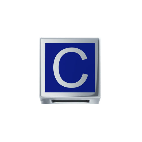 ELEMENTO LETTERA ORO BIANCO E SMALTO BLU DCHFC3467