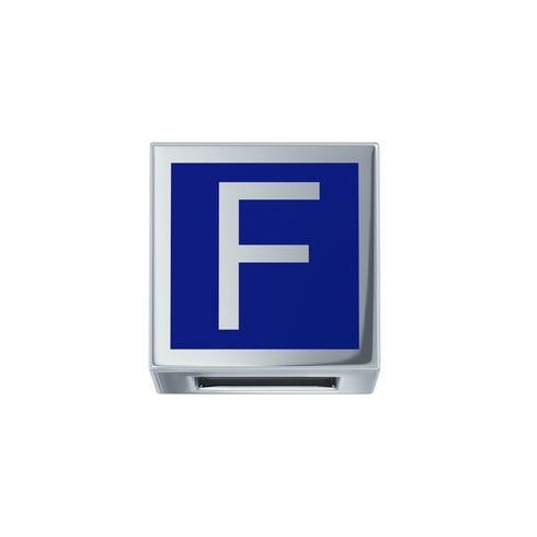 ELEMENTO LETTERA ORO BIANCO E SMALTO BLU DCHFF3467