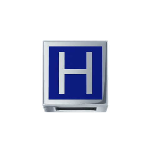 ELEMENTO LETTERA ORO BIANCO E SMALTO BLU DCHFH3467