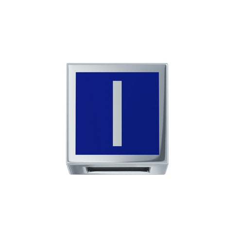 ELEMENTO LETTERA ORO BIANCO E SMALTO BLU DCHFI3467