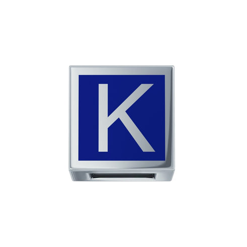 ELEMENTO LETTERA ORO BIANCO E SMALTO BLU DCHFK3467