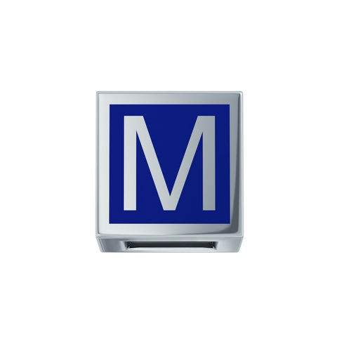 ELEMENTO LETTERA ORO BIANCO E SMALTO BLU DCHFM3467