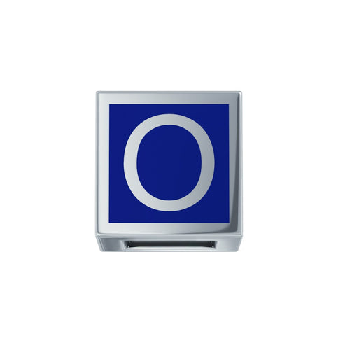 ELEMENTO LETTERA ORO BIANCO E SMALTO BLU DCHFO3467