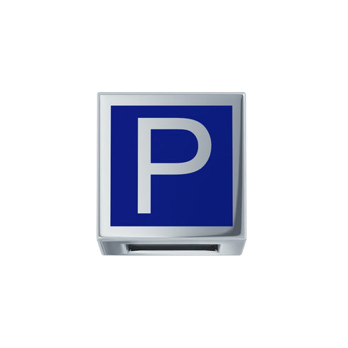 ELEMENTO LETTERA ORO BIANCO E SMALTO BLU DCHFP3467