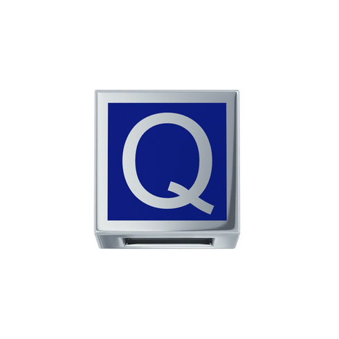 ELEMENTO LETTERA ORO BIANCO E SMALTO BLU DCHFQ3467