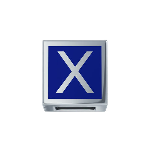 ELEMENTO LETTERA ORO BIANCO E SMALTO BLU DCHFX3467