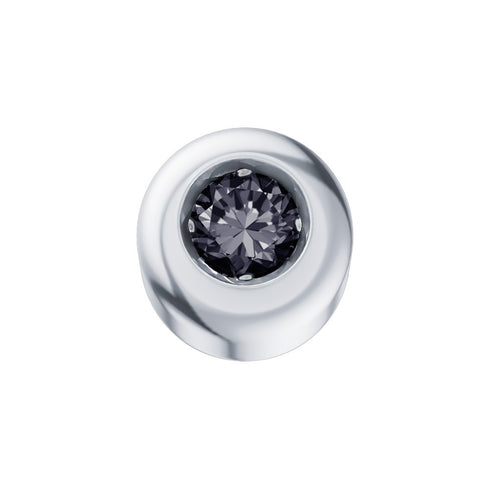 ELEMENTO PUNTO ORO BIANCO CON DIAMANTE NERO DCHF4129