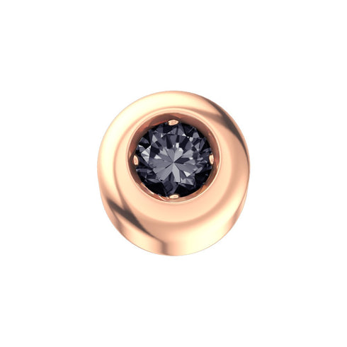 ELEMENTO PUNTO ORO ROSA CON DIAMANTE NERO DCHF4134