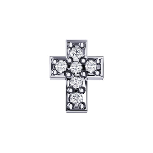 ELEMENTO SINGLE CROCE ORO BIANCO E DIAMANTI DCHF6555