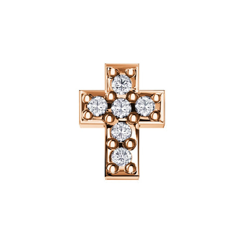 ELEMENTO SINGLE CROCE ORO ROSA E DIAMANTI DCHF6556