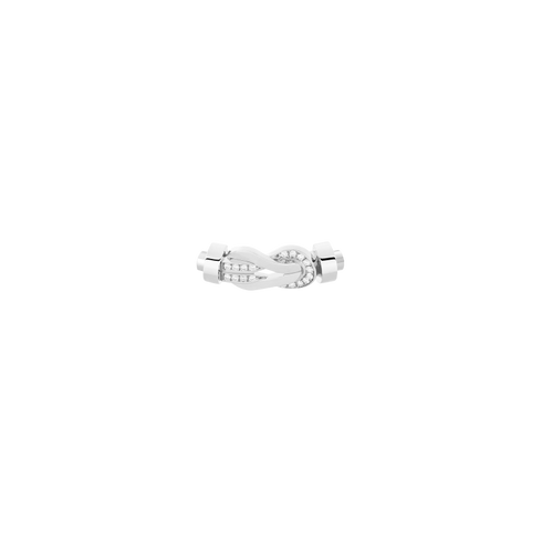 FIBBIA CHANCE INFINIE IN ORO BIANCO CON DIAMANTI PER BRACCIALE MODELLO MEDIO 0B0109