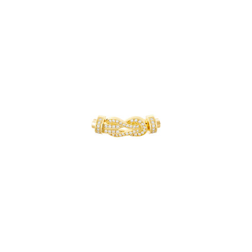 FIBBIA CHANCE INFINIE IN ORO GIALLO FULL PAVÉ DI DIAMANTI MODELLO MEDIO 0B0110