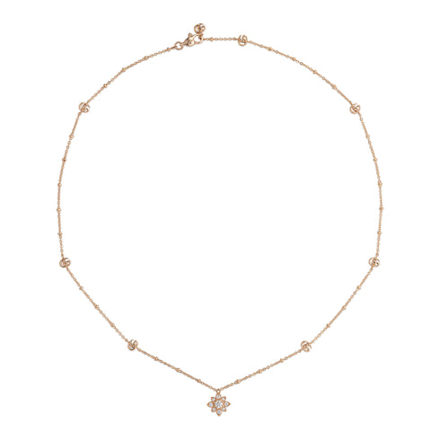 Flora necklace in 18kt pink gold and diamonds YBB702393001