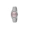 G-Flat 24 mm stainless steel case, Pink galvanized dial with roman indexes at 12 and 6 o’clock and diamond indexes, Stainless steel bracelet YA166501