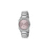 G-Flat 24 mm stainless steel case, Pink galvanized dial with roman indexes at 12 and 6 o’clock and diamond indexes, Stainless steel bracelet YA166501