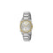 G-Flat 24mm stainless steel case with 18kt yellow gold-plated bezel and screws, Silver galvanized dial with roman indexes at 12 and 6 o’clock and diamond indexes, Stainless steel bracelet YA166503