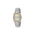 G-Flat 24mm stainless steel case with 18kt yellow gold-plated bezel and screws, Silver galvanized dial with roman indexes at 12 and 6 o’clock and diamond indexes, Stainless steel bracelet YA166503
