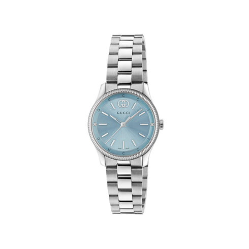 G-Timeless 29 mm stainless steel case, blue dial, stainless steel bracelet, quartz movement YA1265068