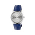 G-Timeless With Bee Motif 38mm steel case, silver sunbrushed dial with bees, blue alligator leather bracelet YA1264214