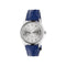 G-Timeless With Bee Motif 38mm steel case, silver sunbrushed dial with bees, blue alligator leather bracelet YA1264214