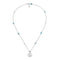GG Marmont Necklace with pendant in shiny aged sterling silver, mother of pearl, blue topaz and turquoise resin YBB527399001
