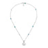GG Marmont Necklace with pendant in shiny aged sterling silver, mother of pearl, blue topaz and turquoise resin YBB527399001