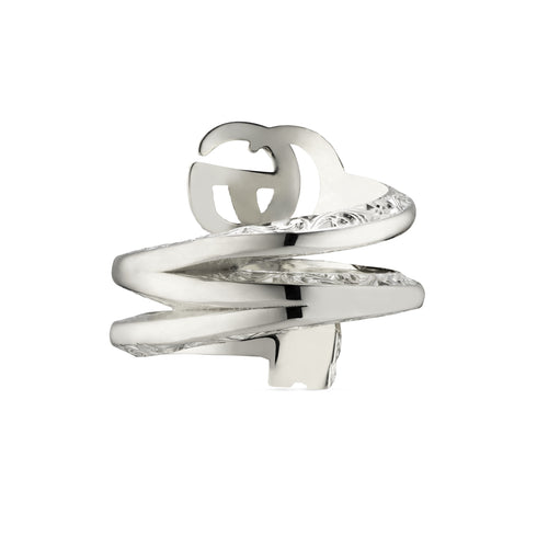 GG Marmont Ring in sterling silver with Double G YBC770719001