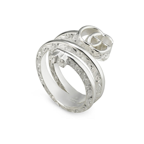 GG Marmont Ring in sterling silver with Double G YBC770719001