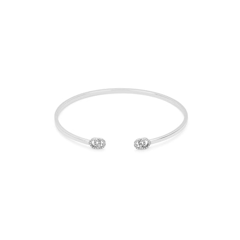 GG Running cuff bracelet in 18kt white gold with diamonds YBA481662002