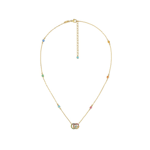 GG Running necklace in 18kt yellow gold, quartz and topaz YBB481623001