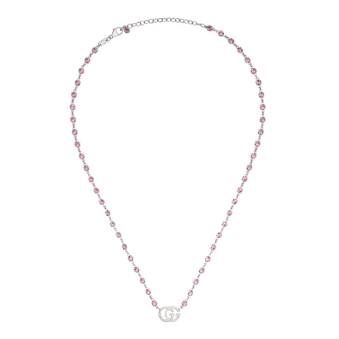 GG Running necklace in white gold and topazes YBB607664001