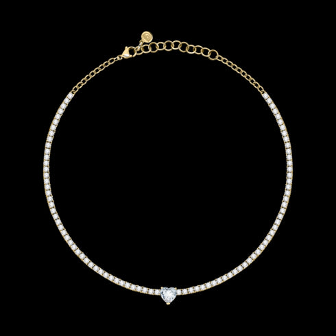 GIROCOLLO DIAMOND HEART TENNIS WITH WHITE HEART STONE J19AUV04
