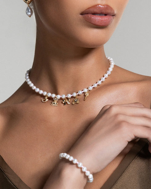 GIROCOLLO PERLA E ZIRCONI MILKY ROSA CBLGR13C1
