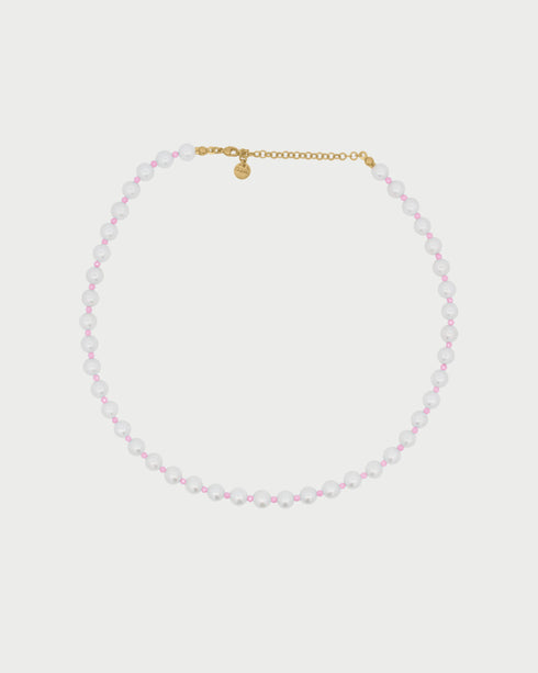 GIROCOLLO PERLA E ZIRCONI MILKY ROSA CBLGR13C1
