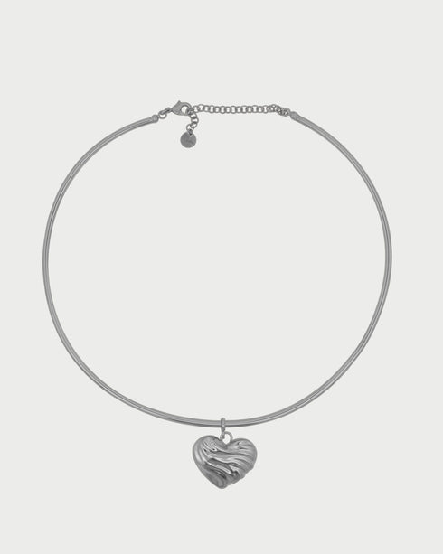 GIROCOLLO RIGIDO CUORE BOLD SMALL RODIO GR033M6RH