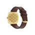 Grip Yellow gold PVD, 3 windows indicating hour, minute & date, bordeaux leather strap YA157411