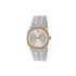 Gucci 25H 30 mm stainless steel multi layered case, pink gold-plated bezel, silver dial, date opening, stainless steel five links interchangeable bracelet, quartz movement YA163508