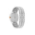 Gucci 25H 30 mm stainless steel multi layered case, pink gold-plated bezel, silver dial, date opening, stainless steel five links interchangeable bracelet, quartz movement YA163508