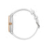 Gucci 25H 36 mm stainless steel multi layered case, pink gold-plated bezel, silver dial, date opening, stainless steel and rubber interchangeable bracelet, quartz movement YA163439