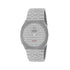 Gucci 25H 40mm stainless steel multi layered case, heavy brushed grey dial with red GG727.25.A caliber engraving, five links stainless steel bracelet YA163302